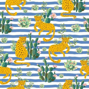 8" Jungle Cactus Leopard - Blue Stripes