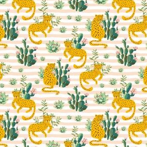 4" Jungle Cactus Leopard - Peach Stripes