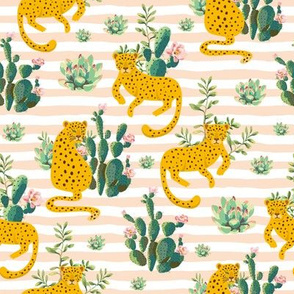 8" Jungle Cactus Leopard - Peach Stripes
