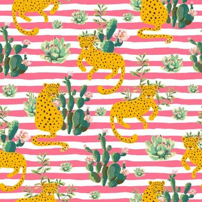 8" Jungle Cactus Leopard - Summer Pink Stripes