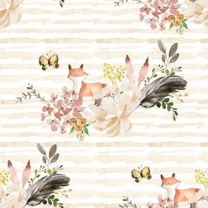 8" Baby Fox Boho Bouquet - Stripes