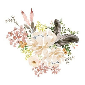 8" Ivory Boho Bouquet - White