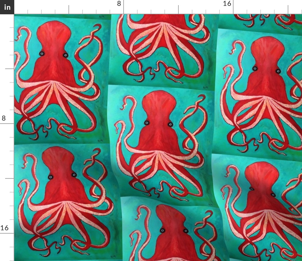 Red Octopus - Medium Scale