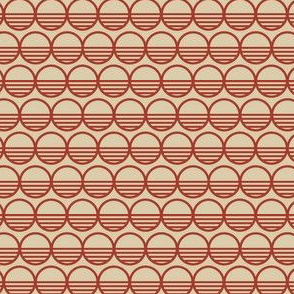 Atomic Century Circles - Martian Scarlet on Beige