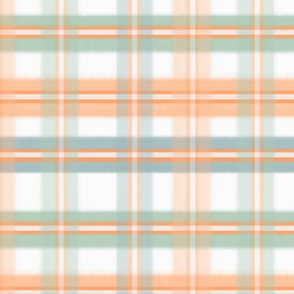 Pastel Peach & Green Plaid