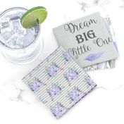 Dream Big Dream Catchers Patchwork Quilt Top – Wholecloth for Girls Purple Lavender Grey Feathers Nursery Blanket Baby Bedding