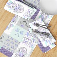 Dream Big Dream Catchers Patchwork Quilt Top – Wholecloth for Girls Purple Lavender Grey Feathers Nursery Blanket Baby Bedding