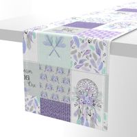 Dream Big Dream Catchers Patchwork Quilt Top – Wholecloth for Girls Purple Lavender Grey Feathers Nursery Blanket Baby Bedding