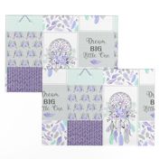 Dream Big Dream Catchers Patchwork Quilt Top – Wholecloth for Girls Purple Lavender Grey Feathers Nursery Blanket Baby Bedding