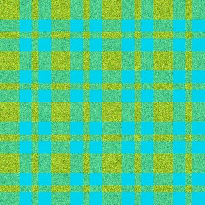 CSMC16 - Speckled Golden Olive and Turquoise Plaid