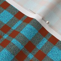 CSMC17 - Speckled Russet Apricot and Azure Blue Tartan Plaid