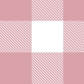 Tartan, Big Square,  Pink and white