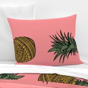 Pineapple Wrap - pink tea towel