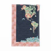 42x36 Nomi & Brave Travel the World Map Panel