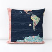 42x36 Nomi & Brave Travel the World Map Panel