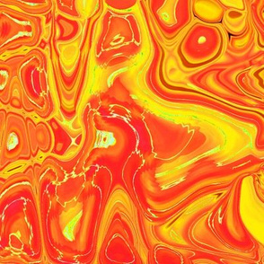 CSMC43 - Zigzags and Bubbles  - A Marbled Lava Lamp Texture  in Orange and Yellow