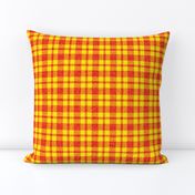 CSMC43 -  Speckled Orange and Vibrant Yellow Tartan Plaid