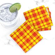 CSMC43 -  Speckled Orange and Vibrant Yellow Tartan Plaid