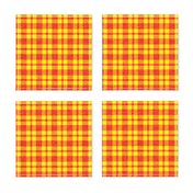 CSMC43 -  Speckled Orange and Vibrant Yellow Tartan Plaid