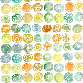 patterned watercolour circles