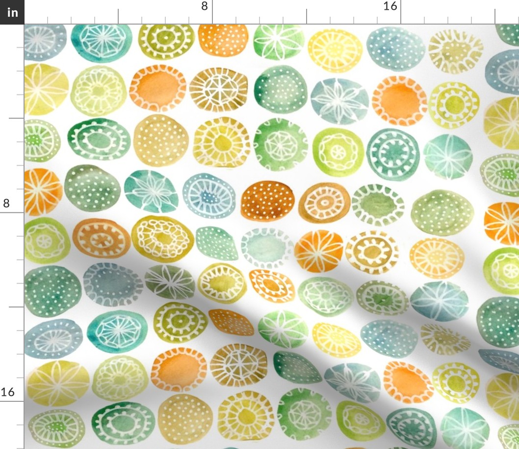 patterned watercolour circles