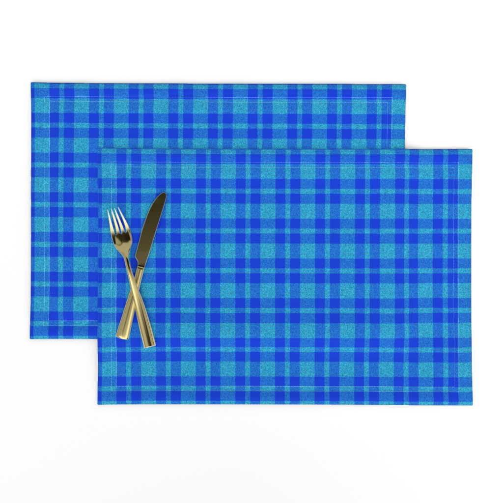 CSMC44 - Speckled Cobalt and Sky Blue Tartan Plaid