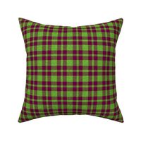 CSMC19 - Speckled Lime Green and Burgundy Plaid