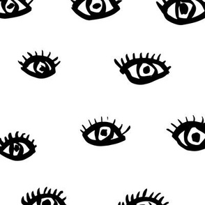 Watch me watching you pop minimal trend eyes eye lashes raw drawing ink monochrome black and white