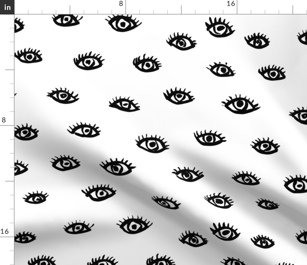 Watch me watching you pop minimal trend eyes eye lashes raw drawing ink monochrome black and white