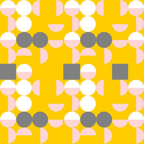 Circles Print on Yellow Background