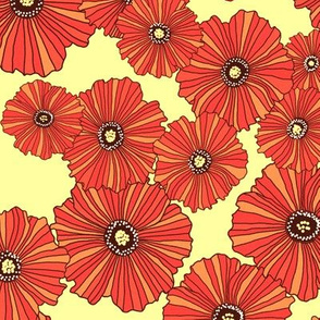 vintage poppies in soft butter