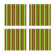 CSMC46  - Speckled Neon Green and Rusty Brown Stripes