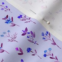 Sweet meadow on blue || watercolor floral pattern