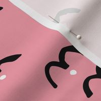 Minimal trend abstract sky birds in ink pink summer