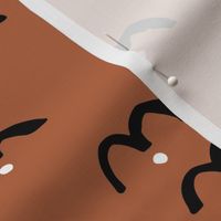 Minimal trend abstract sky birds in ink copper brown gender neutral