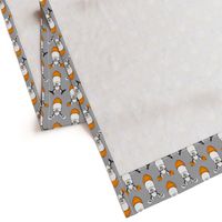 halloween loving llamas w/ headbands - grey and orange