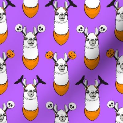 halloween loving llamas w/ headbands - purple
