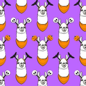 halloween loving llamas w/ headbands - purple