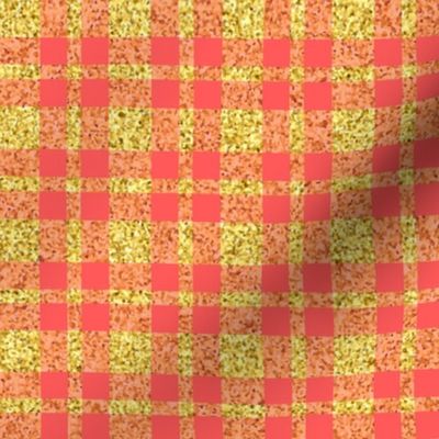 CSMC47 - Speckled Gold and Coral Plaid