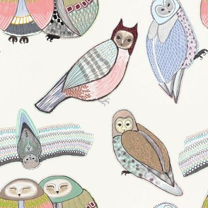 pastel owls