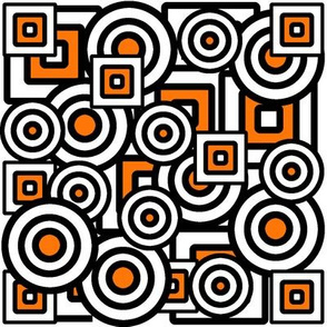 Dizzy Circles and Quirky Squares with orange.