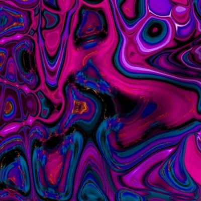 CSMC22 -Zigzags and Bubbles - A Marbled Texture  in Purple, Teal and Magenta