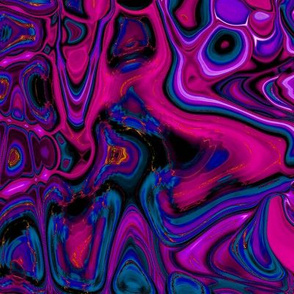 CSMC22 -Zigzags and Bubbles - A Marbled Texture  in Purple, Teal and Magenta