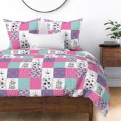 Be A Unicorn//Pink//Purple//Turquoise - Wholecloth Cheater Quilt