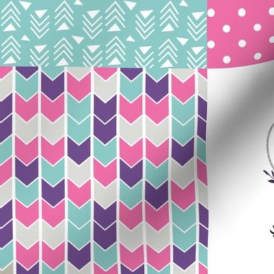 Be A Unicorn//Pink//Purple//Turquoise - Wholecloth Cheater Quilt