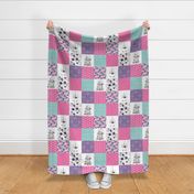 Be A Unicorn//Pink//Purple//Turquoise - Wholecloth Cheater Quilt