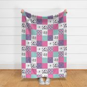 Be A Unicorn//Pink//Purple//Turquoise - Wholecloth Cheater Quilt - Rotated