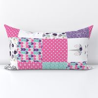 Be A Unicorn//Pink//Purple//Turquoise - Wholecloth Cheater Quilt - Rotated