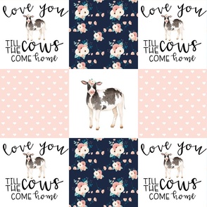 Farm//Love you till the cows come home//Vintage Floral - Wholecloth Cheater Quilt