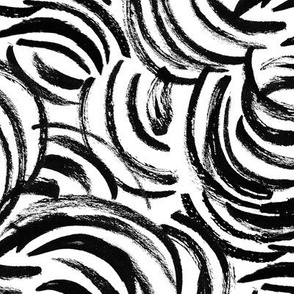 Brush rounded shapes in black and white